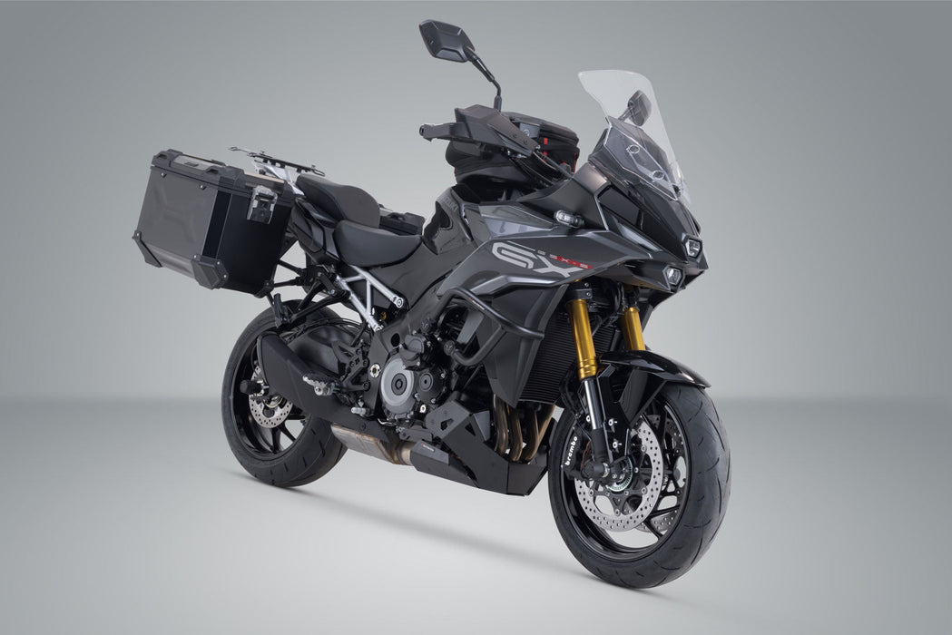 TRAX ADV aluminium case system - Black. 45/45 l. Suzuki GSX-S1000GX (23-). SW-Motech