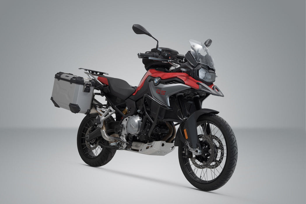 TRAX ADV aluminium case system - Silver. 45/37 l. BMW F 750/800 GS, F 850 GS/Adv. SW-Motech