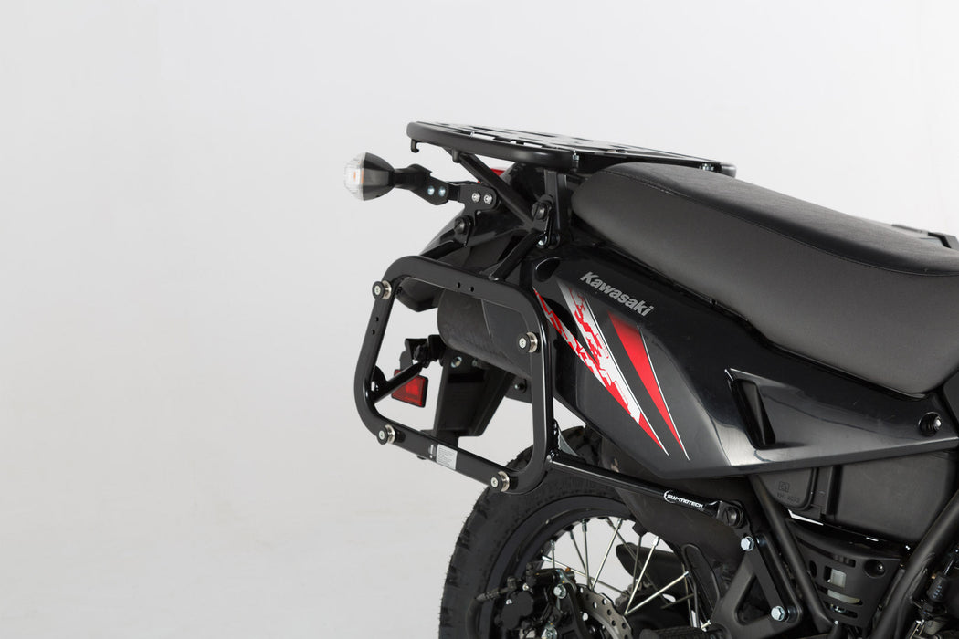 TRAX ADV aluminium case system - Black. 45/37 l. Kawasaki KLR 650 (08-18). SW-Motech