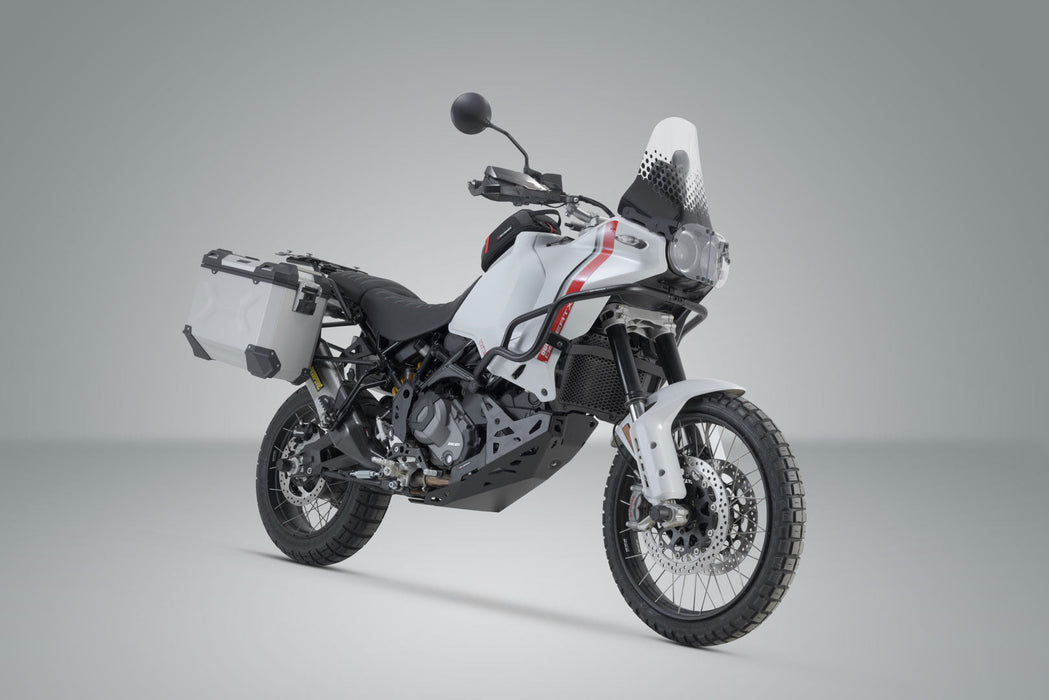 TRAX ADV aluminum case system US model - Silver. 45/37L. Ducati DesertX (22-)/ Rally (23-). SW-Motech