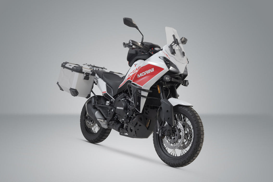 TRAX ADV aluminium case system - Silver. 45/45 l. Moto Morini X-Cape 650 (21-). SW-Motech