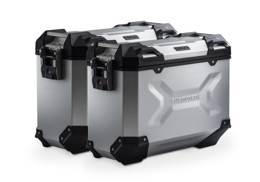 TRAX ADV aluminium case system - Silver. 37/37 l. Moto Morini X-Cape 650 (21-). SW-Motech