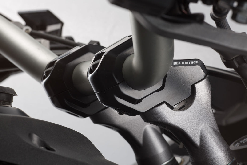 Bar back for Ø 22 mm handlebar - H=30 mm. Shifting by 21 mm. Black. SW-Motech