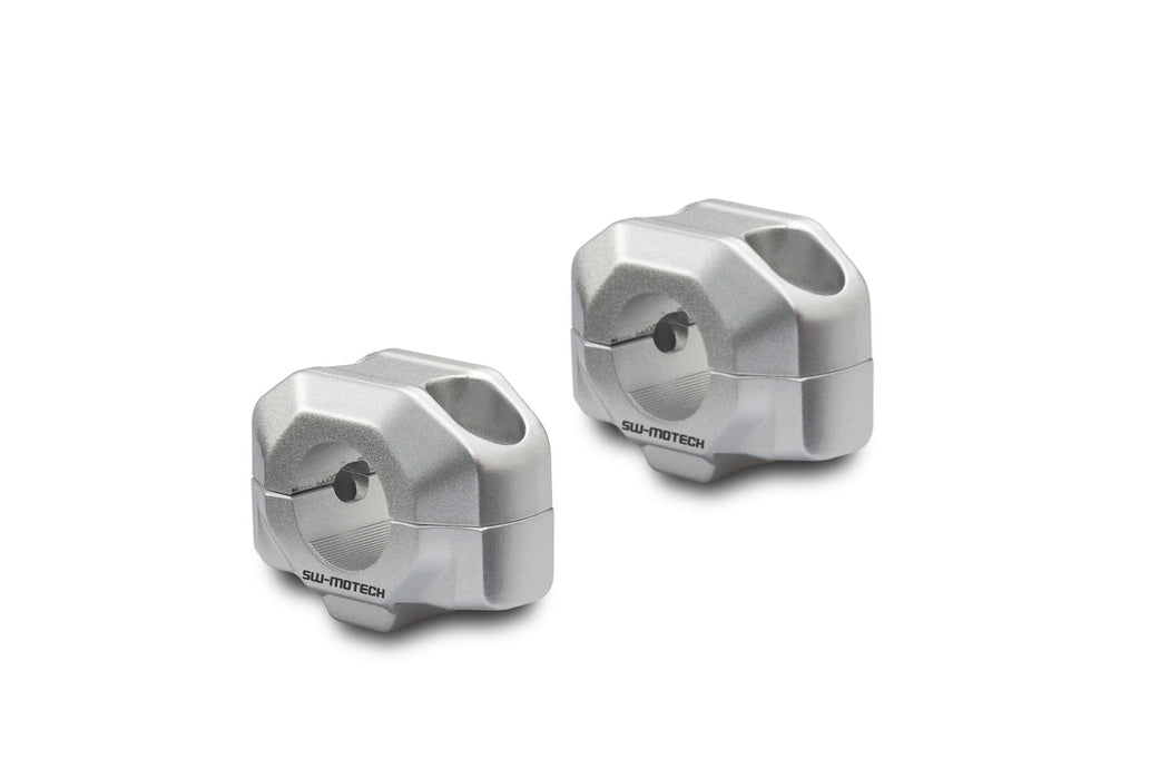 Bar riser for Ø 22 mm handlebar - H=15 mm. Silver. SW-Motech