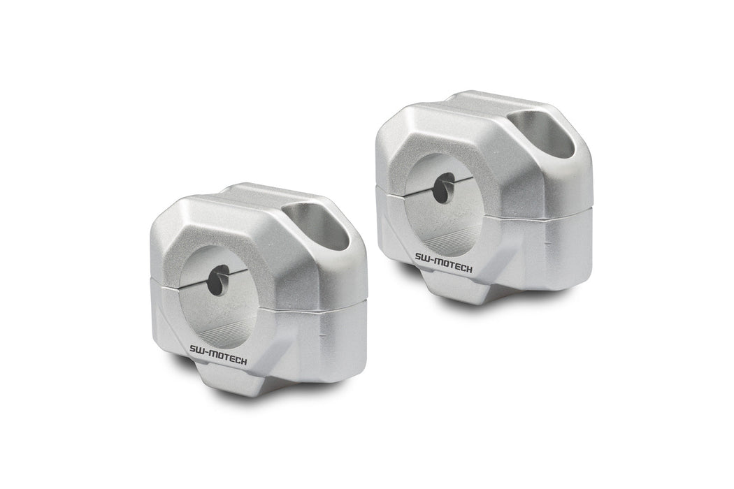 Bar riser for Ø 28 mm handlebar - H=20 mm. Silver. SW-Motech
