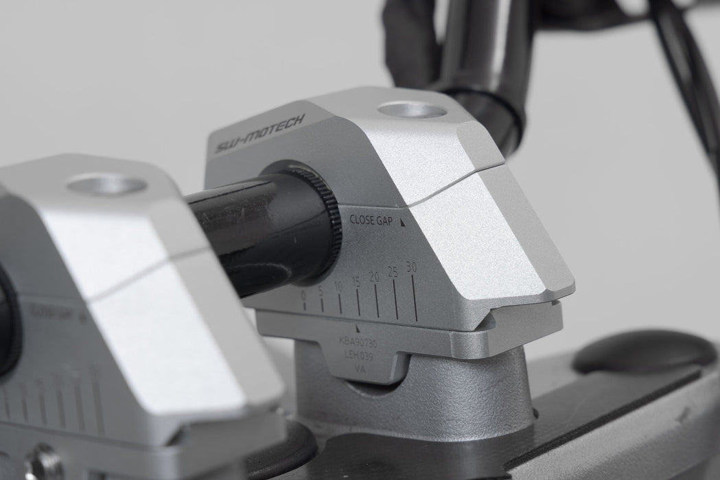 Bar back variable for Ø22 handlebars - H=25mm. Back 5/10/15/20/25/30 mm. Silver. SW-Motech