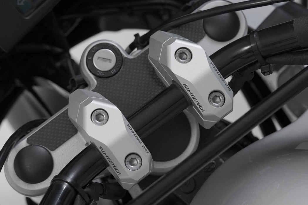 Bar back variable for Ø22 handlebars - H=25mm. Back 5/10/15/20/25/30 mm. Silver. SW-Motech