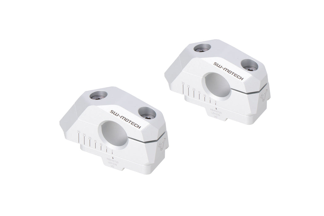 Variable bar back Ø22 mm handlebars with offset - Silver. BMW F 750 GS (17-) / F 800 GS (23-). SW-Motech