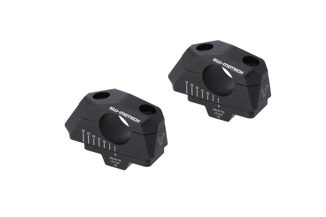 Bar back variable for Ø28 handlebars - H=28mm. Back 5/10/15/20/25/30 mm. Black. SW-Motech