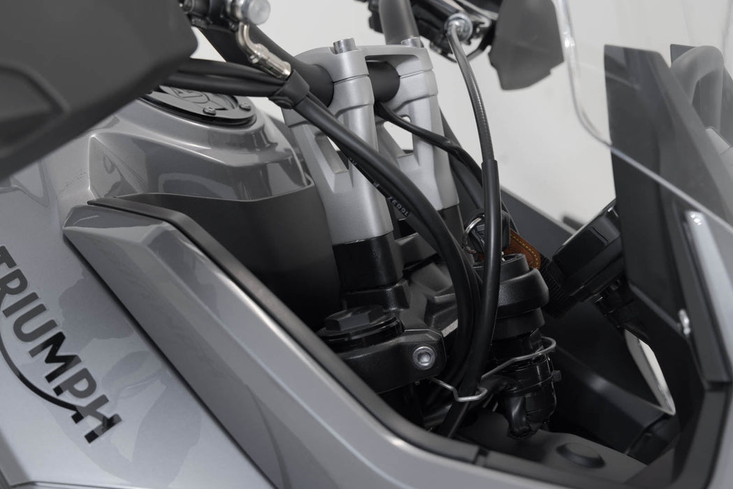 Bar riser - H=30 mm. Black. Triumph Tiger 660 (21-). SW-Motech