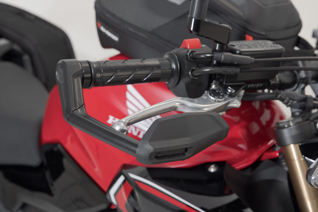 Lever guards with wind protection - Black. Honda CB650R, CB500F, CB500 Hornet. SW-Motech