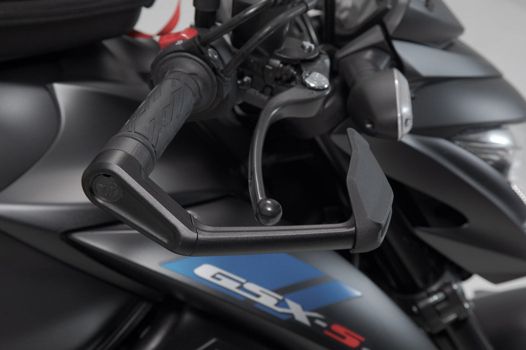 Lever guards with wind protection - Black. Suzuki GSX-S models. SW-Motech