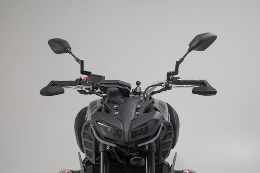 Lever guards with wind protection - Black. Yamaha models (16-), CFMoto 450NK (23-). SW-Motech