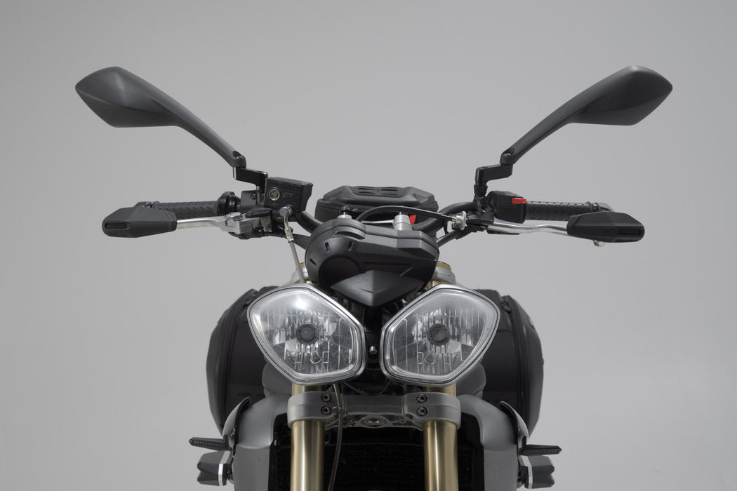 Lever guards with wind protection - Black. Triumph Street Triple 675. SW-Motech