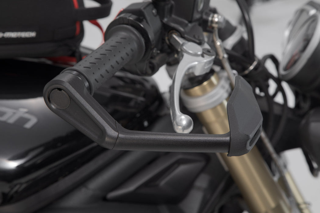 Lever guards with wind protection - Black. Triumph Street Triple 675. SW-Motech