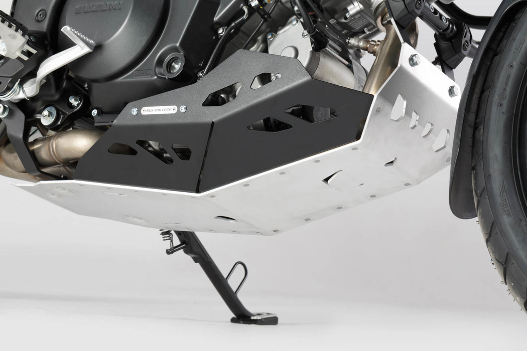 Engine guard - Black/Silver. For V-Strom 1000 with crash bar. SW-Motech