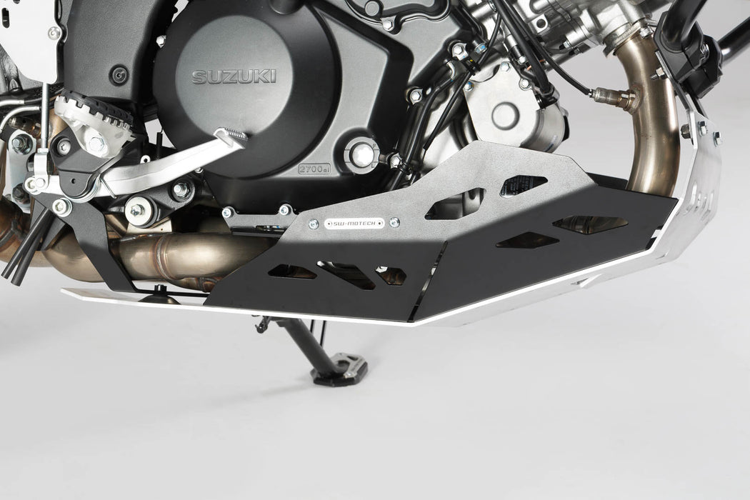 Engine guard - Black/Silver. For V-Strom 1000 with crash bar. SW-Motech