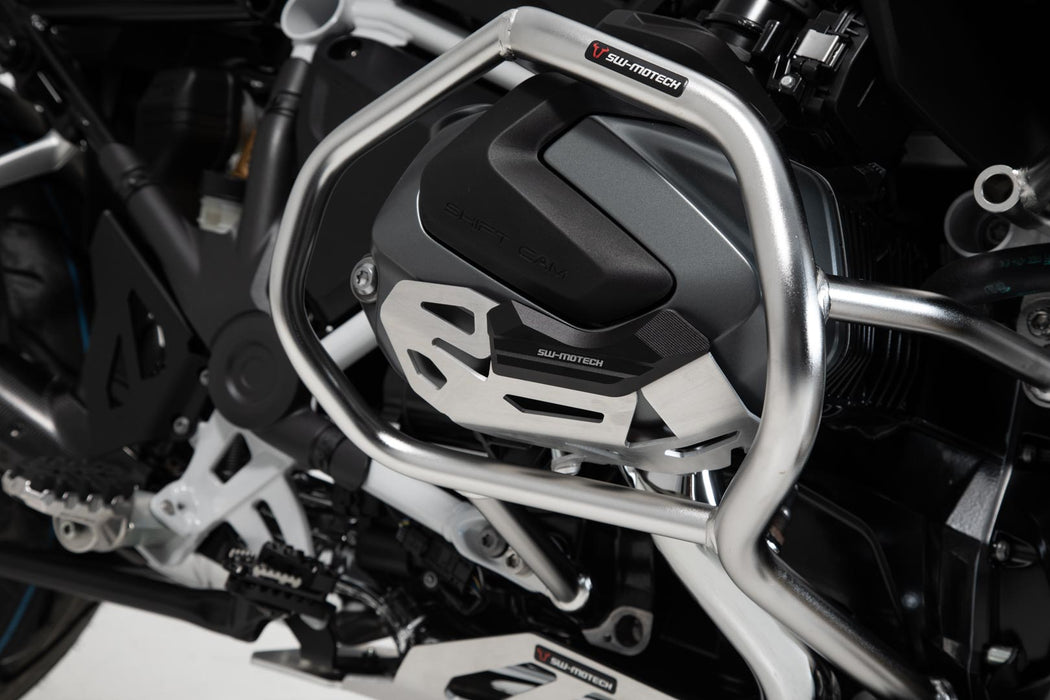 Cylinder guard - Black/Silver. BMW R 1250 GS, R 1250 R. SW-Motech