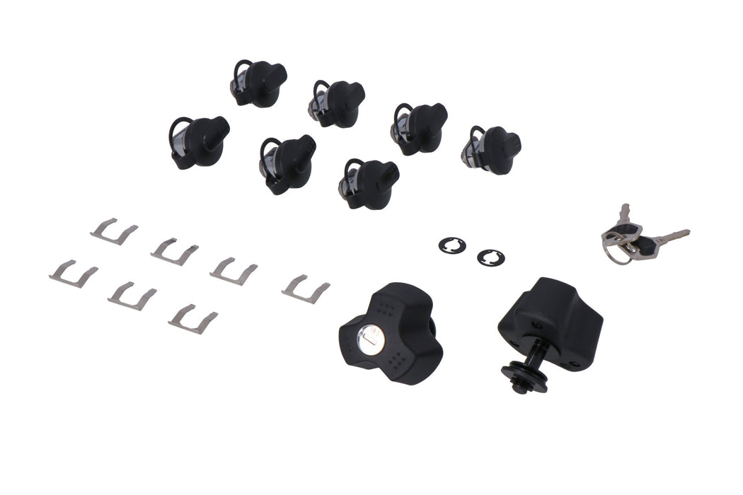 TRAX lock set with anti-theft protection EVO - 9 matching locks, 2 keys. Anti-theft protection. SW-Motech