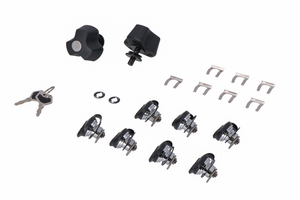 TRAX lock set with anti-theft protection PRO - 9 matching locks, 2 keys. Anti-theft protection. SW-Motech