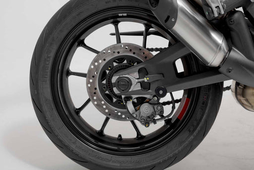 Slider set for rear axle - Black. Ducati/KTM/Husqvarna models, CFMoto 800MT. SW-Motech