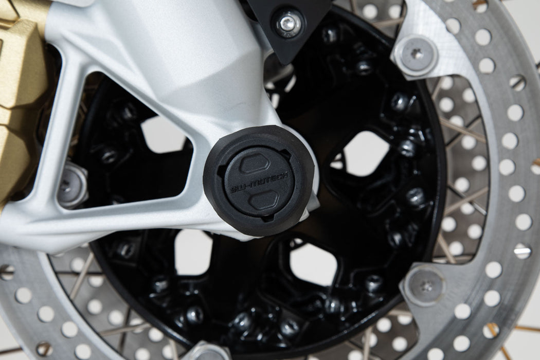 Slider set for front axle - Black. BMW R 1200 GS / RT, R 1250 GS / RT. SW-Motech