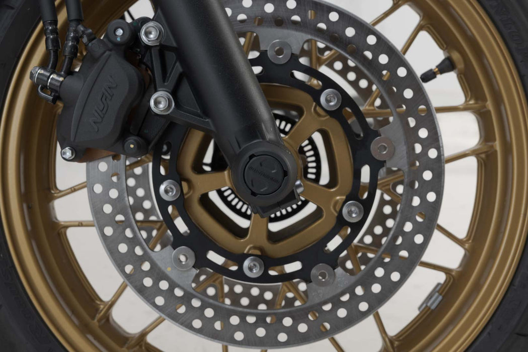 Slider set for front axle - Black. Kawasaki Z650, Ninja 650, Ninja 7 Hybrid. SW-Motech