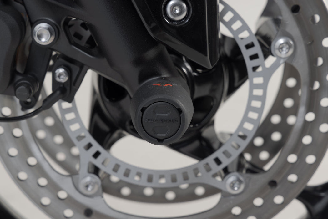 Slider set for front axle - Black. Street Triple/Daytona/Tiger 660/Trident. SW-Motech