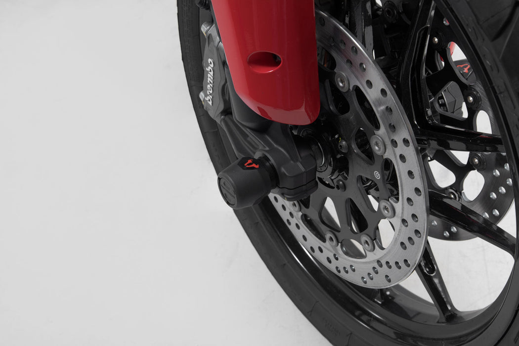 Slider set for front axle - Black. Ducati Multistrada V4 / Hypermotard 950. SW-Motech