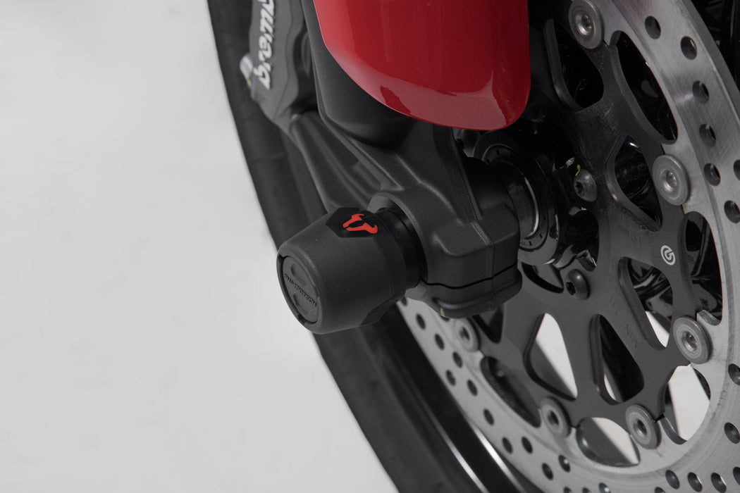 Slider set for front axle - Black. Ducati Multistrada V4 / Hypermotard 950. SW-Motech