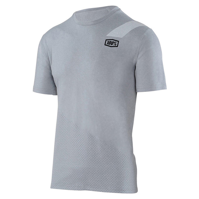100% Mens Slant Silver Tech T-Shirt 100 Percent