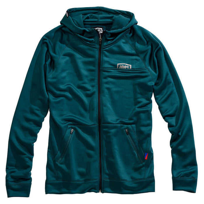 100% Union Teal Zip Hoodie 100 Percent