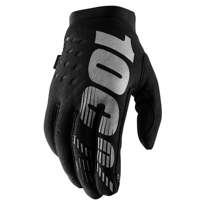 100% Brisker Black/Grey Gloves
