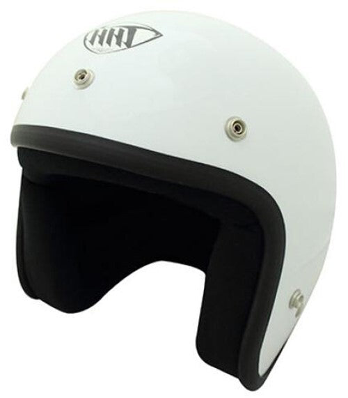 THH T-380 Ope Faced Painted White Helmet with Studs