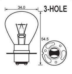 Bulb 6V 35/35W 3 Hole