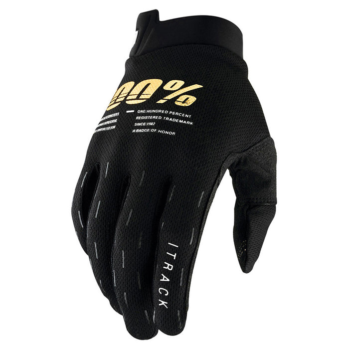 100% iTrack Black Gloves