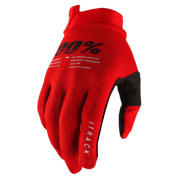 100% iTrack Red Gloves