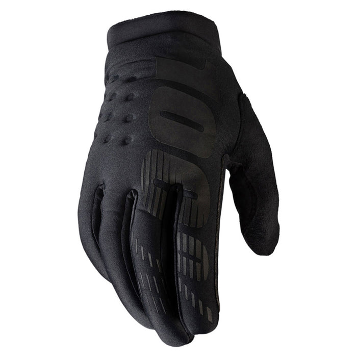 100% Brisker Black/Grey Youth Gloves 100 Percent