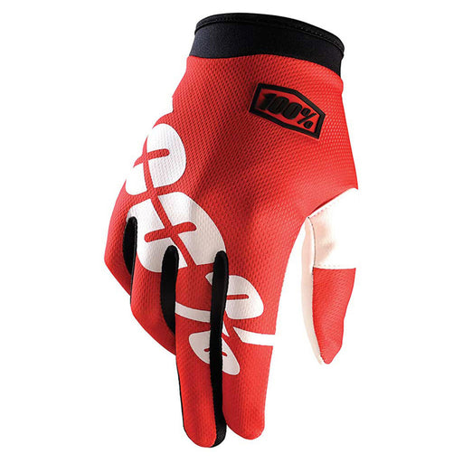 100% iTrack Fire Red Gloves 100 Percent