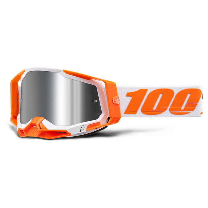 100% Racecraft2 Goggles Orange Mirror Silver Flash Lens