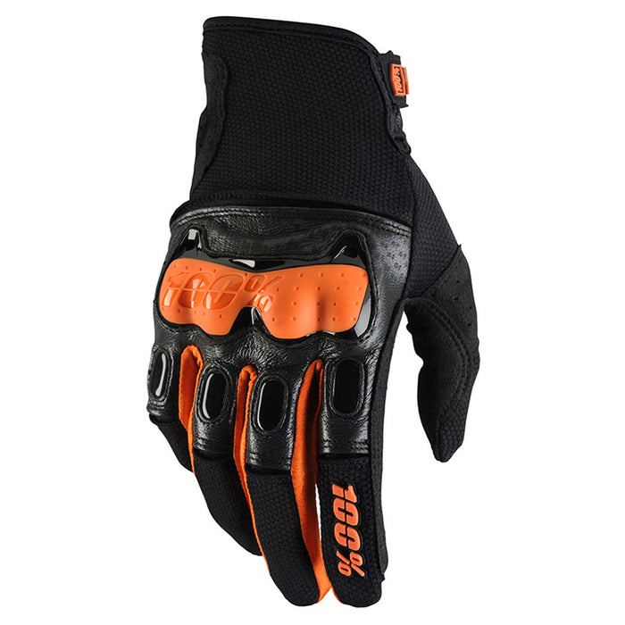 100% Derestricted Black/Orange Gloves 100 Percent